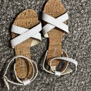 West Loop Beige Strappy Sandals with Cork Detail